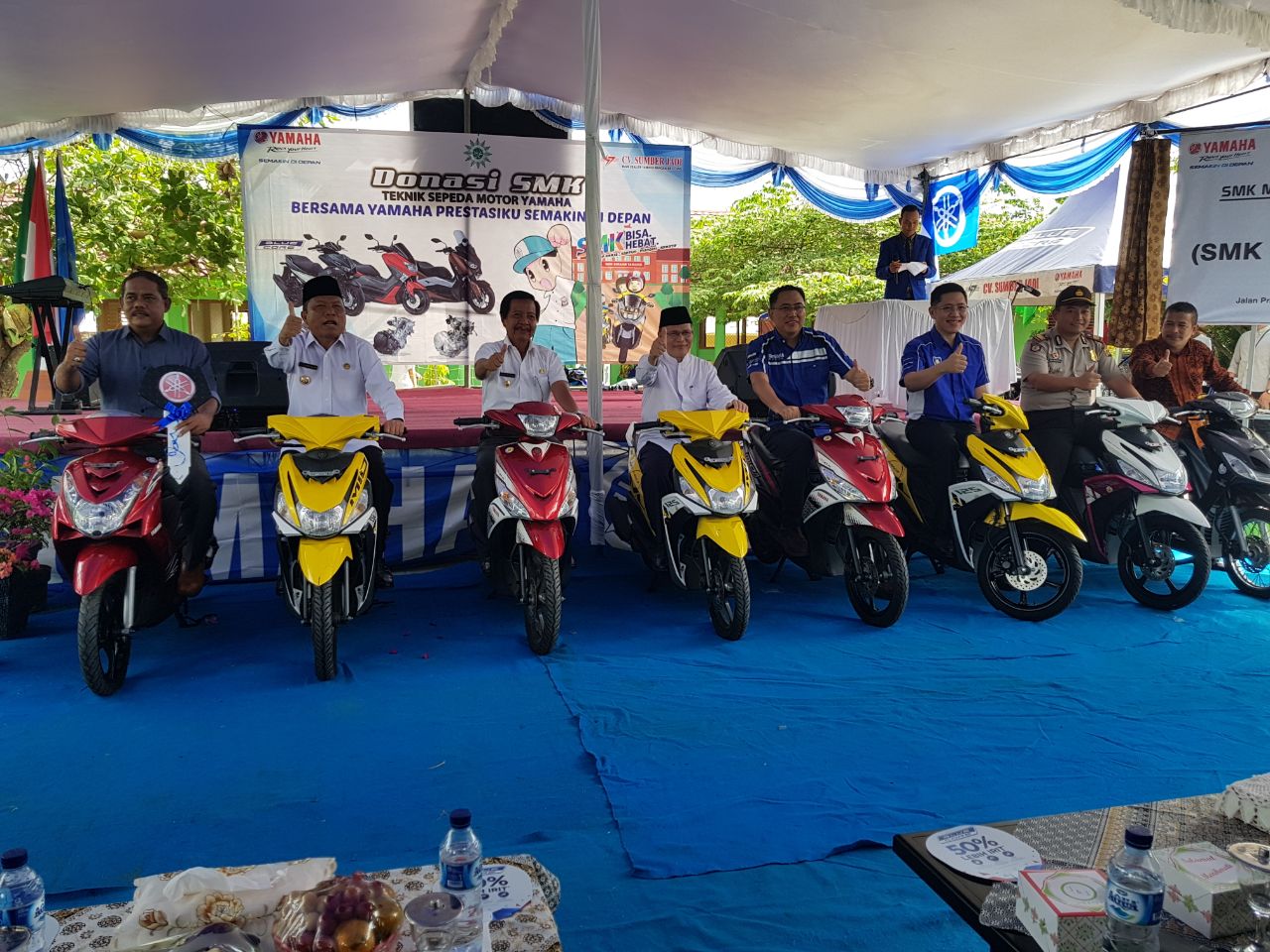 Yamaha Donasikan Unit Sepeda Motor Ke 10 SMK Di Bangka Belitung